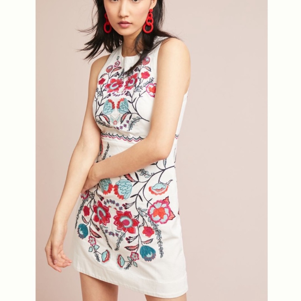Anthropologie Embroidered Shift Dress - Size 4